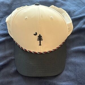 Cream and Black Baseball Cap with Tree Logo